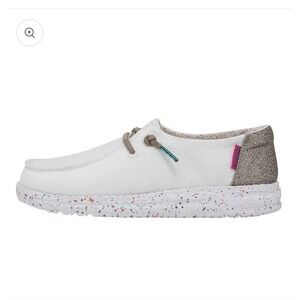 Hey Dude Wendy Disco White Shoes Colorful Speckles Slip On Toddler 9c NEW
